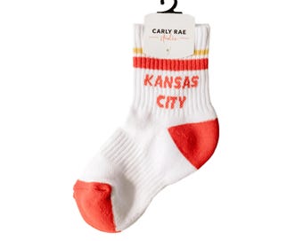 Youth Kansas City Crew Socks - Red & Gold - KC - Football - Gift - Kids