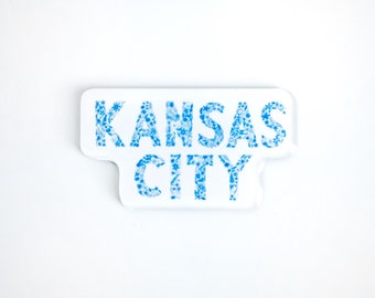 Aimant floral bleu Kansas City - KC Pride - Cadeau Kansas City - Aimant KC