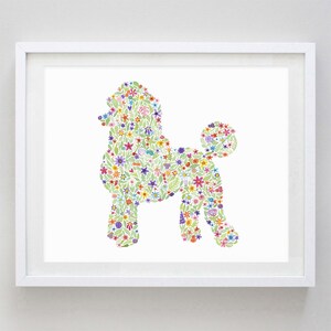 Poodle Floral Watercolor Art Print - Dog Gift - Dog Breed - Puppy Art - Dog Lover Artwork