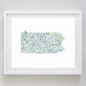 Pennsylvania Watercolor Art Print Custom Pennsylvania Artwork Pennsylvania Nursery Gift State Watercolor Print Pennsylvania Kid Room image 1