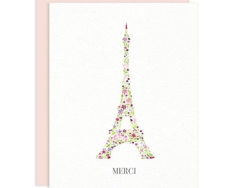 Eiffel Tower Merci Thank You Card