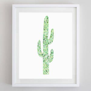 Cactus Floral Watercolor Art Print image 1