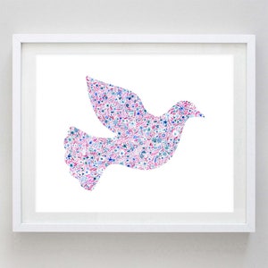 Dove Watercolor Print - Custom Dove Artwork - Dove Painting - Dove Gift - Dove Nursery - Peace Artwork