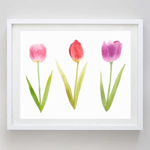 Tulip Watercolor Print - Gardener Gift - Tulip Watercolor Painting - Garden Artwork - Spring - Easter - Home Decor - Springtime