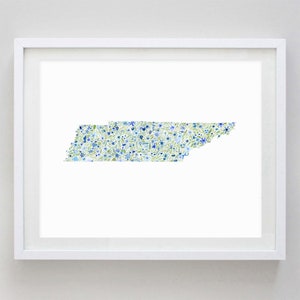 Tennessee Watercolor Art Print - Custom Tennessee Artwork - Tennessee Nursery Gift - State Watercolor - Tennessee Kids Room Decor