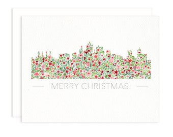 Kanas City Skyline Christmas Greeting Card