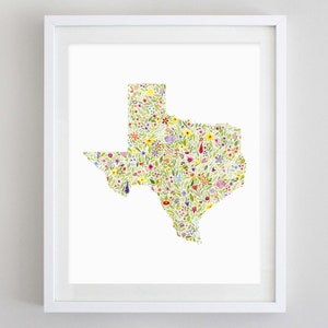 Texas State Watercolor Print - Any State Available - TX Watercolor - TX State - Moving Gift - Housewarming Gift - Custom State Print