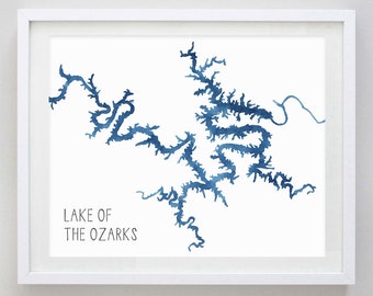Meer van de Ozarks aquarel Art Print