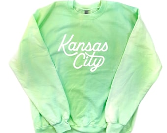 Kansas City Tie Dye Sweatshirt - KC  - Green - Kansas City Sweatshirt