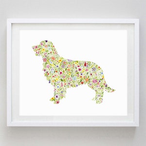 Golden Retriever Floral Watercolor Art Print - Dog Gift - Dog Breed - Puppy Art - Dog Lover Artwork