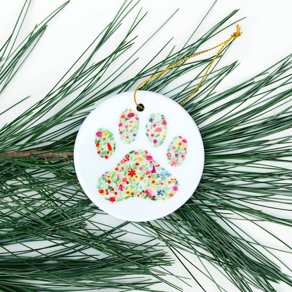 Dog Lover Ornament - Dog Mom Gift - Dog Ornament - Holiday Decor - Dog Mom - Paw Print Ornament