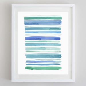 Stripes Watercolor Art Print