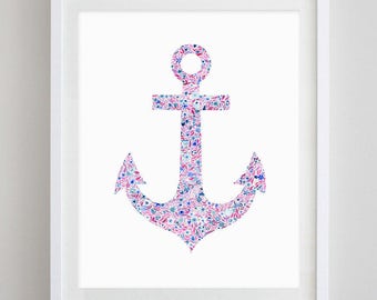 Anchor Watercolor Print - Custom Anchor Artwork - Anchor Painting - Anchor Gift - Anchor Nursery - Ocean Nursery - Beach House - Lake House