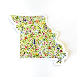 Missouri Floral Sticker - Missouri Decal - KC Sticker - Kansas City Gift - KC Art - Kansas City Decal - Laptop Decal - Saint Louis - MO