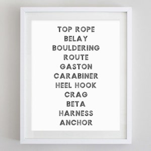 Rock Climbing Watercolor Art Print