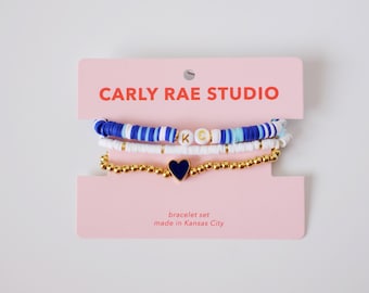 KC Bracelet Stack - Kansas City Armbänder - Baseball - Blau - KC Geschenk - Kansas City Armband