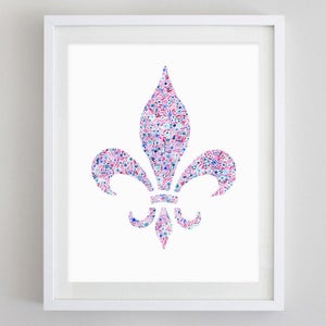 Fleur De Lis Art Print - Custom Fleur De Lis Artwork - Fleur De Lis Painting - Fleur De Lis Watercolor - New Orleans