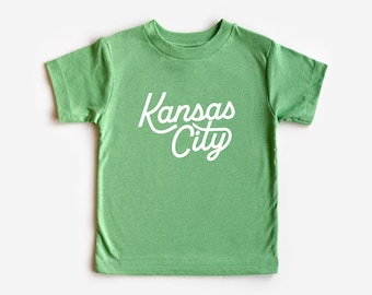 Kansas City Green Script Toddler Tee - KC Kids Tee - Kansas City Shirt - KC Toddler Shirt - St. Pattys - KC Gift - St. Patrick's Day