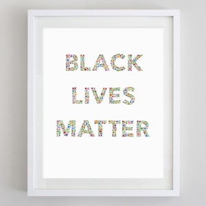 Black Lives Matter Floral Watercolor Print - 100% of proceeds go to The Loveland Foundation - BLM Artwork