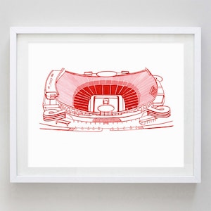 Arrowhead Stadium Kansas City Watercolor Print - KC Football - KC Gift - Kansas City Decor - Kansas City Art - KC Watercolor Painting