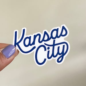 Kansas City Blue Script Sticker - Blue KC - KC Sticker - Kansas City Gift - KC Art - Kansas City Decal - Kansas City Pride