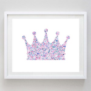 Crown Art Print - Custom Crown Artwork - Crown Painting - Princess Art Print - Queen Art Print - Princess Nursery
