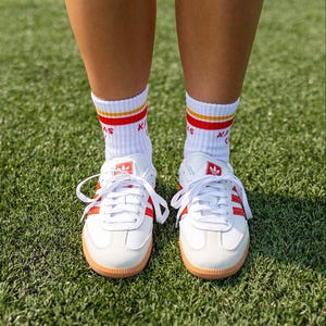 Kansas City Crew Socks - White w/ Red & Gold - Football - KC - KC Socks - Kansas City Socks - Gift image 4