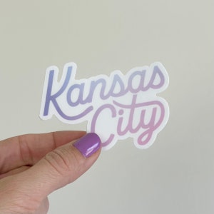 Kansas City Rainbow Script Sticker KC Sticker Kansas City Gift KC Art Kansas City Decal Kansas City Pride image 2