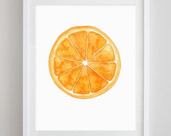Orange Watercolor Art Print