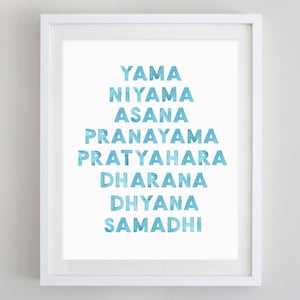 8 Limbs of Yoga Watercolor Art Print