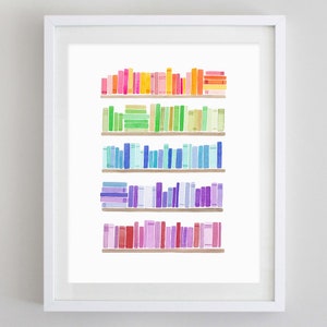 Book Lover Watercolor Print - Reading Artwork - I Love Reading - Reading Gift - Reading Kids Room - Nursery Artwork - Bookworm
