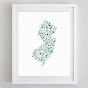 New Jersey Watercolor Art Print - Custom New Jersey Artwork - New Jersey Nursery Gift - State Watercolor Print - New Jersey Kids Room
