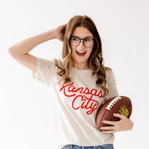 Kansas City Script Tee Kansas City Shirt Womens Chiefs Shirt Kansas City Chiefs Kansas City T-Shirt KC Football image 1
