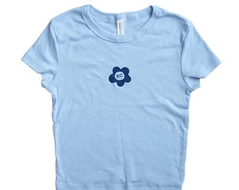 KC Flower Baby T-shirt - Blå - Kansas City - Baseboll - Fotboll - KC-tröja