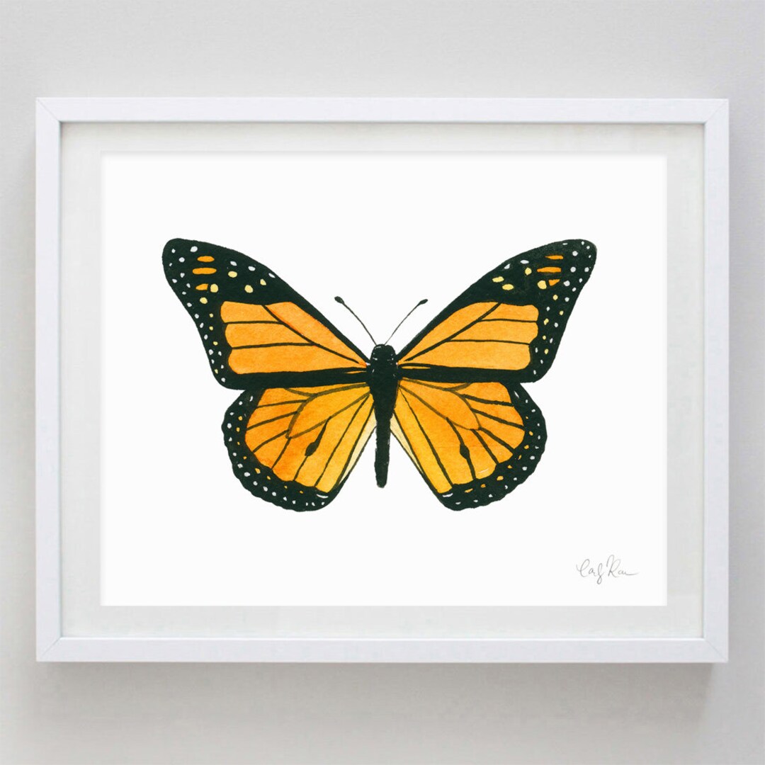 Monarch Butterfly Watercolor Art Print - Butterfly Decor - Butterfly ...