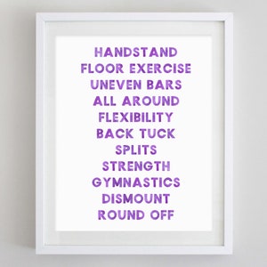Gymnastics Watercolor Art Print