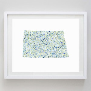North Dakota Watercolor Art Print - Custom North Dakota Artwork - North Dakota Nursery Gift - State Watercolor Print - North Dakota Kid Room