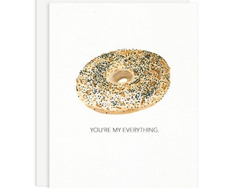 Tout Bagel Carte de voeux - Amour - Anniversaire - Cadeau Bagel - Tout Bagel - Carte Bagel