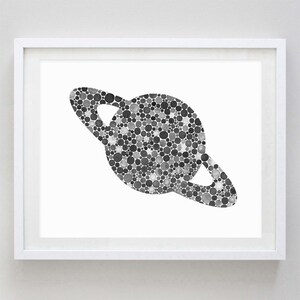 Planet Black Watercolor Art Print