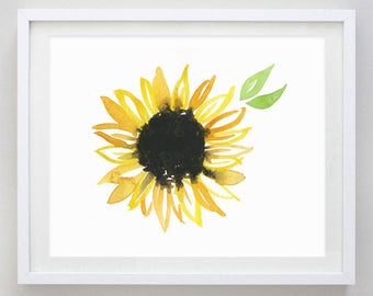 Sunflower Watercolor Art Print - Kansas City Art - KC Watercolor Painting