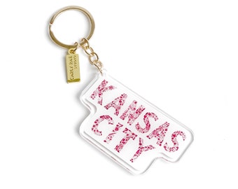 Kansas City Keychain - KC Keychain - KC Gift - Kansas City Gift - Kansas City Keychain - Kansas City Art