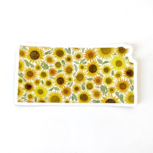 Kansas Floral Sticker - Kansas Decal - KC Sticker - Kansas Gift - Kansas Art - Kansas City Decal - Laptop Decal - KS - Kansas Girl - KS Art