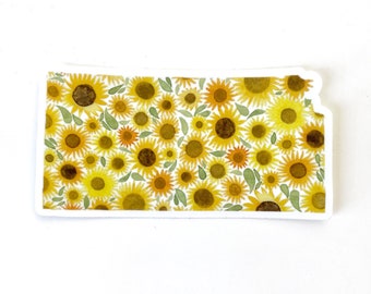 Kansas Floral Aufkleber - Kansas Aufkleber - KC Aufkleber - Kansas Geschenk - Kansas Art - Kansas City Aufkleber - Laptop Aufkleber - KS - Kansas Girl - KS Art