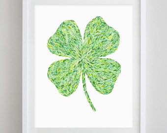 Shamrock Green Watercolor Art Print