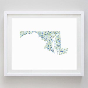 Maryland Aquarell Kunstdruck - Benutzerdefinierte Maryland Kunstwerk - Maryland Einweihungsparty Geschenk - Benutzerdefinierte Zustand Aquarell Druck - Maryland Kinderzimmer