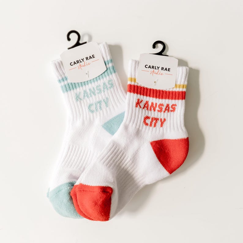 Youth Kansas City Crew Socks - Red & Gold - KC - Football - Gift - Kids image 2