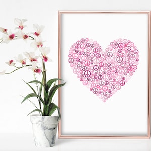 Peace & Love Watercolor Art Print