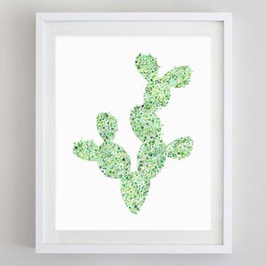 Cactus Floral Watercolor Art Print image 2