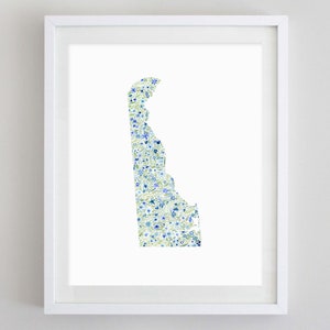 Delaware Watercolor Art Print - Custom Delaware Artwork - Delaware Housewarming Gift - Custom State Watercolor Print - Delaware Kids Room