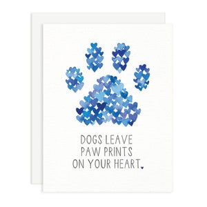 Dog Sympathy Greeting Card - Paw Print - Dog Gift - Dog Memorial - Dog Love - Dog Lover